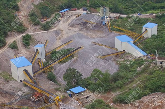 湖南娄底双峰县湘军采石场时产800-1000吨破碎制砂生产线
