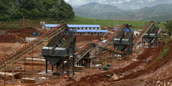 云南普洱椿林矿业时产600-700吨石灰石生产线建设现场